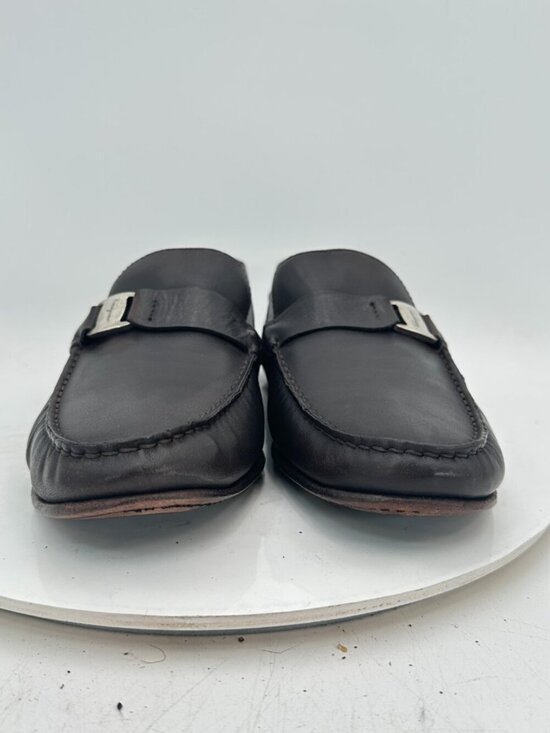 Salvatore Ferragamo Men Size 8.5 D Dark Brown Leather Buckle Loafer Dress Shoes main image 6